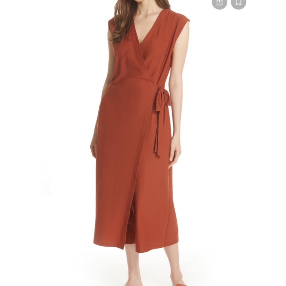 Eileen Fisher - Wrap Front Crop Wide Leg Jumpsuit